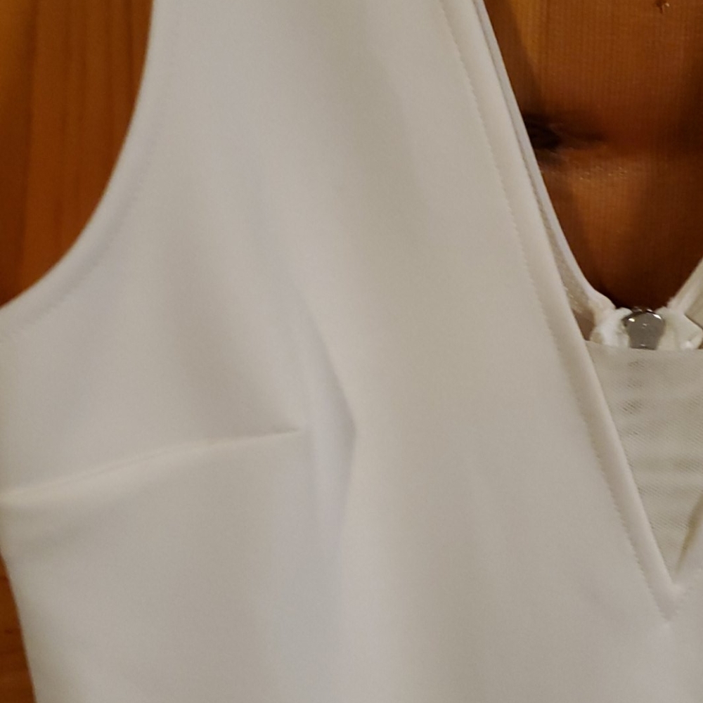 White/Creme Express Top, with zipper back - Picture 4 of 8